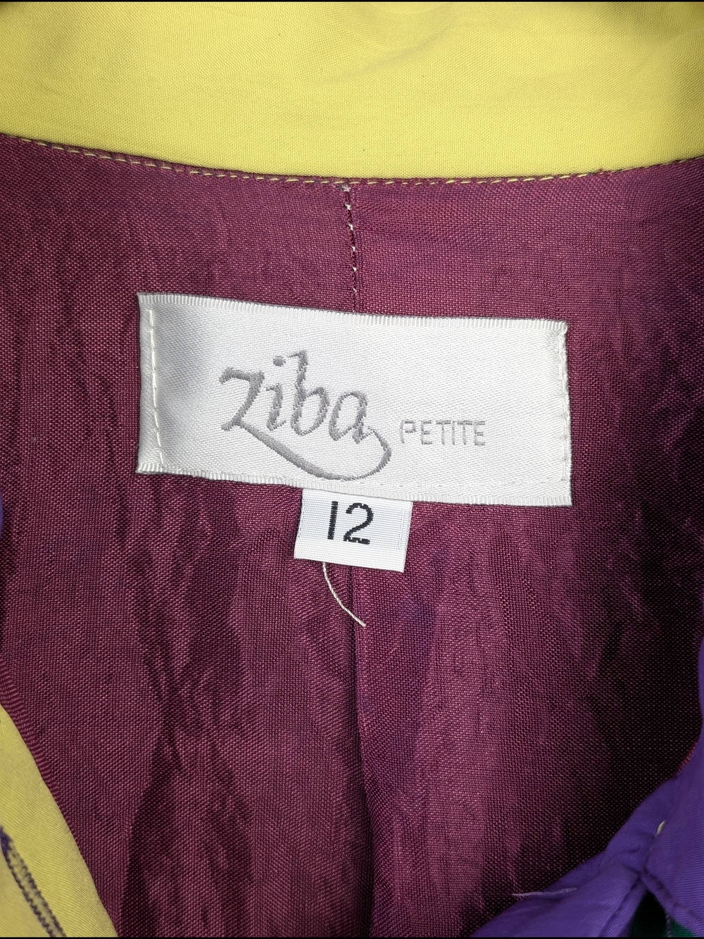 Vintage 80s 90s Ziba Petite Colourblock Bomber Jacket Size 12 Statement - Picture 7 of 9